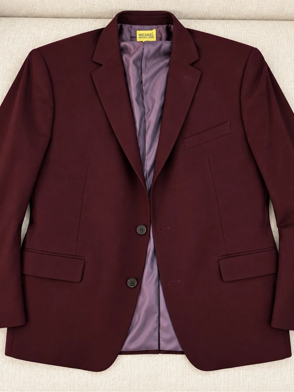 INC International Concepts Men's Wine Burgundy Two-Button Blazer